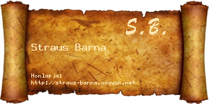 Straus Barna névjegykártya